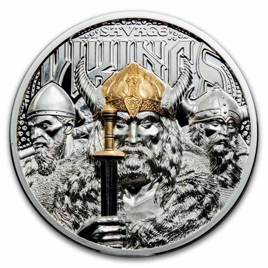 2026 Cook Islands 3 oz Silver Savage Vikings Proof (w/ Box & COA